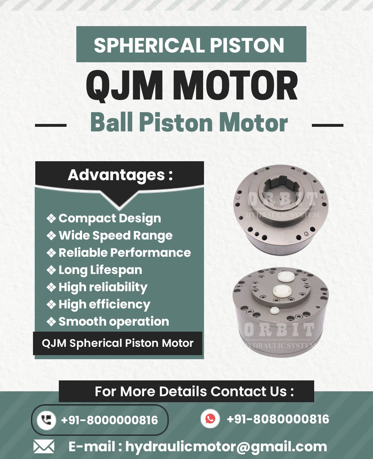 QJM Spherical Piston Hydraulic Motor Manufacturer in Ahmedabad Mumbai Pune Chennai Bangalore Hyderabad Delhi Nashik Kolkata Nagpur Coimbatore India